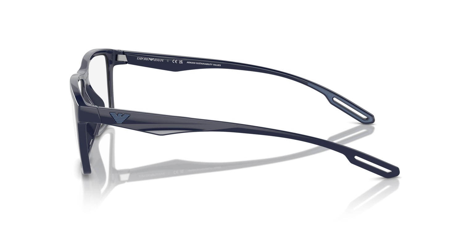 Eyeglasses Emporio Armani EA 4189U (57591W) + Clip on color blu lucido shape rectangle lenses trasparente