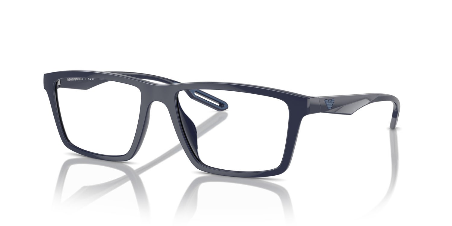 Eyeglasses Emporio Armani EA 4189U (57591W) + Clip on color blu lucido shape rectangle lenses trasparente