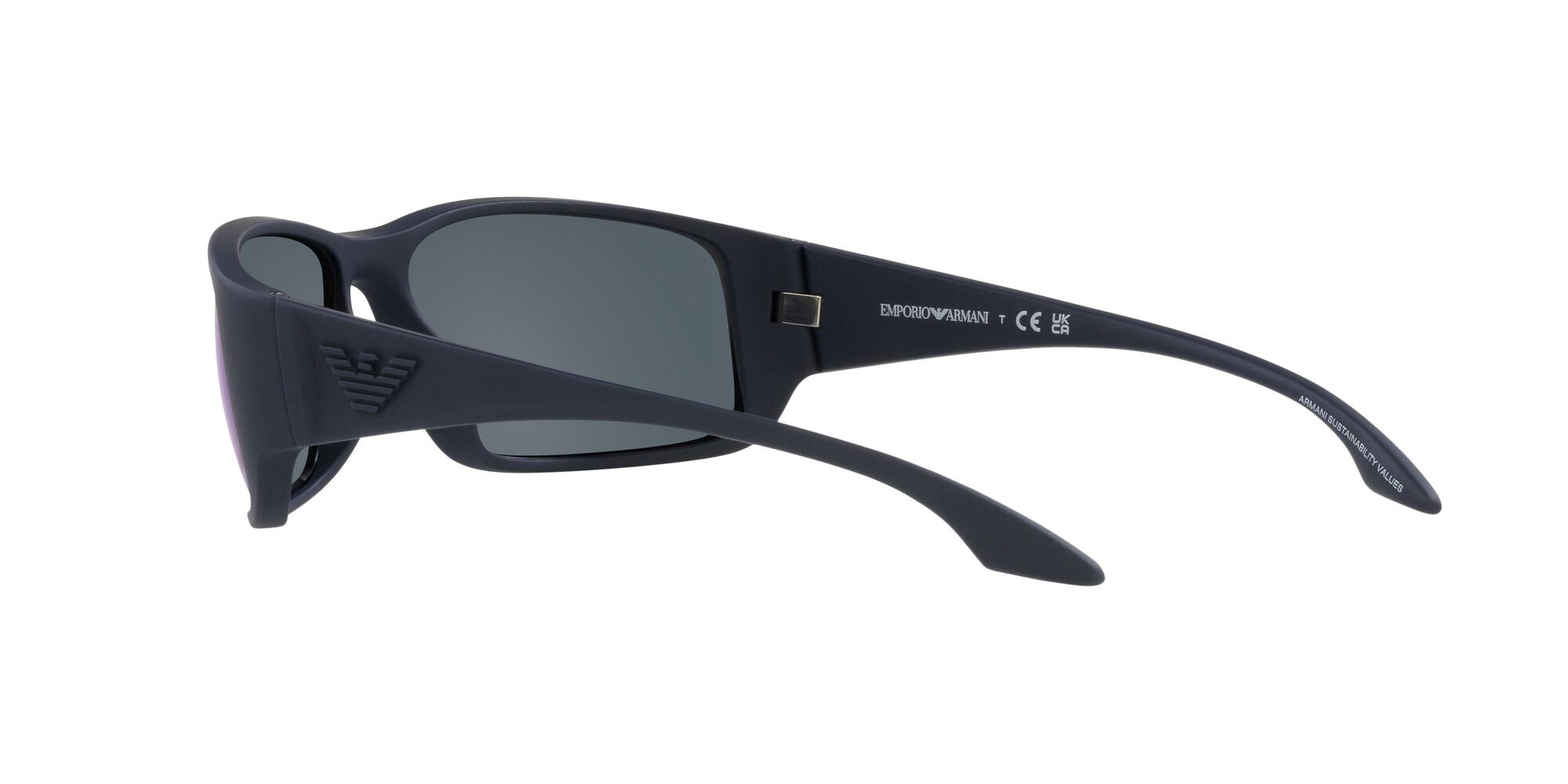 Sonnenbrillen Emporio Armani EA 4191U (506555) farbe rubberised blue form quadratisch gläser blu scuro specchiato blu