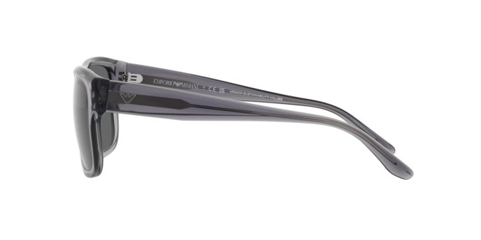 Occhiali da sole Emporio Armani EA 4197 (502987) colore grigio trasparente forma quadrato lenti grigio scuro