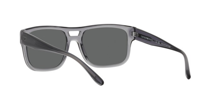 Occhiali da sole Emporio Armani EA 4197 (502987) colore grigio trasparente forma quadrato lenti grigio scuro