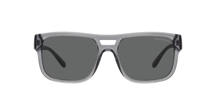 Occhiali da sole Emporio Armani EA 4197 (502987) colore grigio trasparente forma quadrato lenti grigio scuro