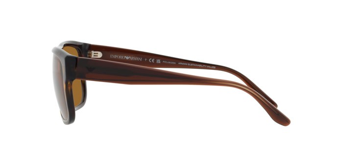Occhiali da sole Emporio Armani EA 4197 (587983) colore havana forma quadrato lenti marrone polarizzate