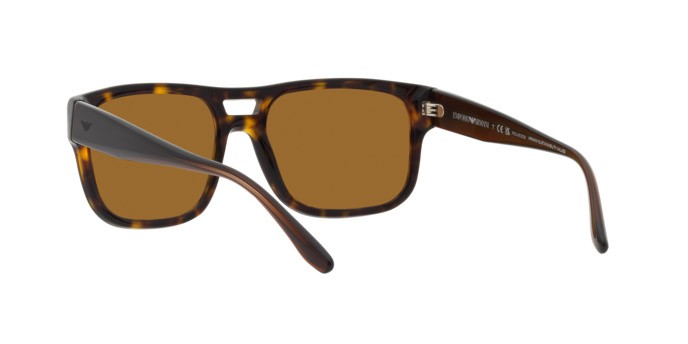 Occhiali da sole Emporio Armani EA 4197 (587983) colore havana forma quadrato lenti marrone polarizzate