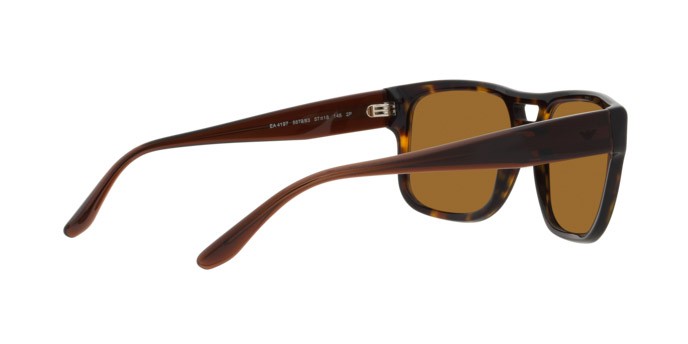 Occhiali da sole Emporio Armani EA 4197 (587983) colore havana forma quadrato lenti marrone polarizzate