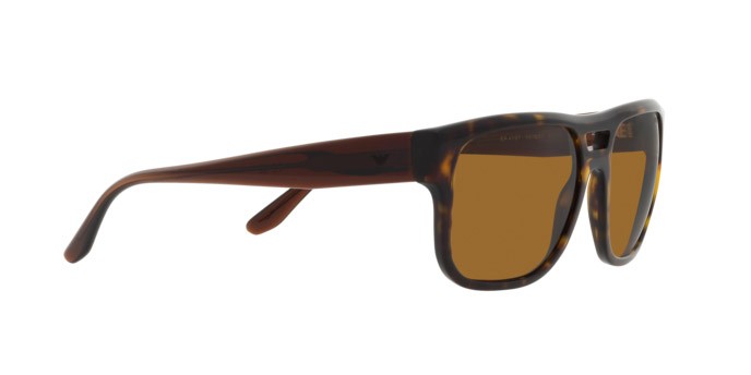 Occhiali da sole Emporio Armani EA 4197 (587983) colore havana forma quadrato lenti marrone polarizzate