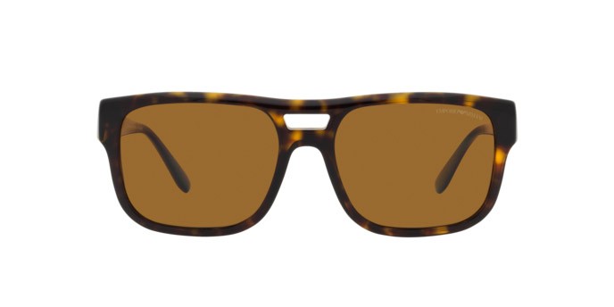 Occhiali da sole Emporio Armani EA 4197 (587983) colore havana forma quadrato lenti marrone polarizzate