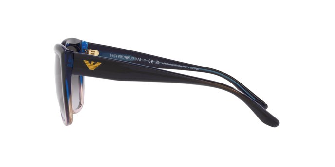 Sunglasses Emporio Armani EA 4198 (59918G) color gradient blue/orange shape cat eye lenses grigio sfumato