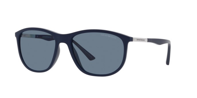Sonnenbrillen Emporio Armani EA 4201 (50882V) farbe blu opaco form quadratisch gläser polarizzata blu scuro