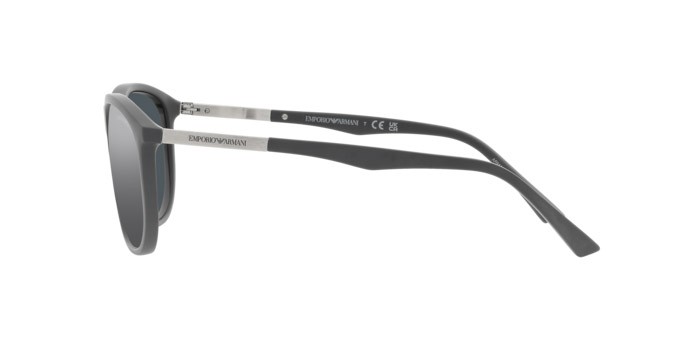 Sunglasses Emporio Armani EA 4201 (51266G) color grigio opaco shape square lenses grigio argento specchiato