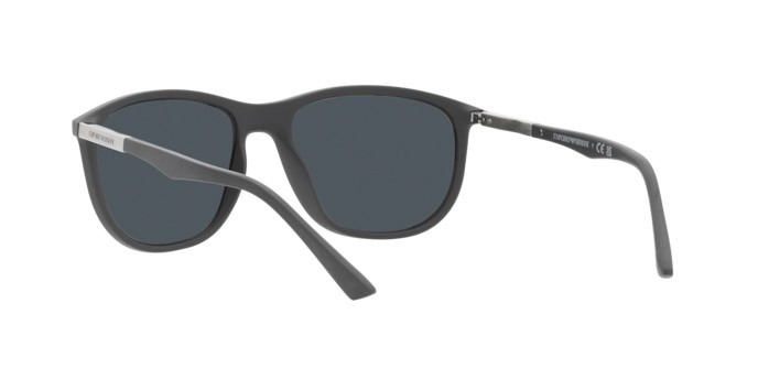 Sunglasses Emporio Armani EA 4201 (51266G) color grigio opaco shape square lenses grigio argento specchiato