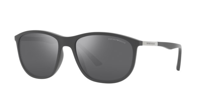 Sunglasses Emporio Armani EA 4201 (51266G) color grigio opaco shape square lenses grigio argento specchiato