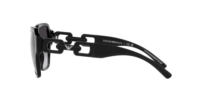 Sonnenbrillen Emporio Armani EA 4202 (50178G) farbe nero lucido form quadratisch gläser grigio sfumato
