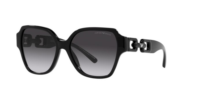 Sonnenbrillen Emporio Armani EA 4202 (50178G) farbe nero lucido form quadratisch gläser grigio sfumato