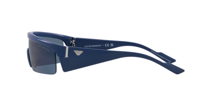 Occhiali da sole Emporio Armani EA 4204U (601380) colore bluette opaco forma rettangolare lenti blu scuro