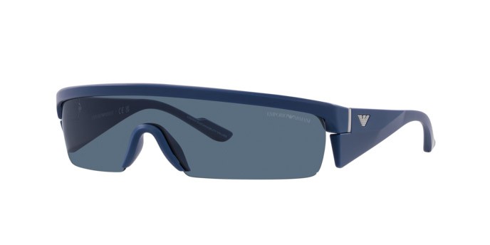 Occhiali da sole Emporio Armani EA 4204U (601380) colore bluette opaco forma rettangolare lenti blu scuro