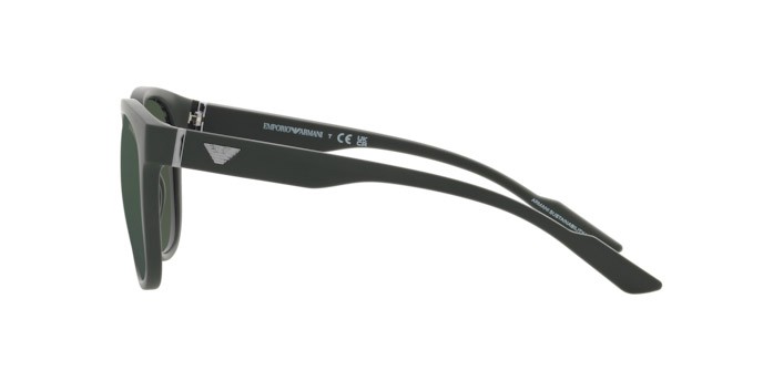 Sonnenbrillen Emporio Armani EA 4205 (50586R) farbe verde opaco form pantos gläser verde scuro specchiato petrolio