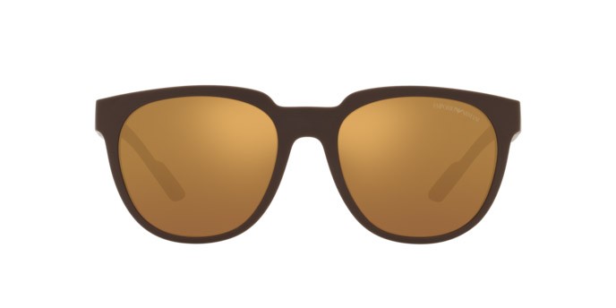 Sonnenbrillen Emporio Armani EA 4205 (52606H) farbe marrone opaco form pantos gläser marrone specchiato oro