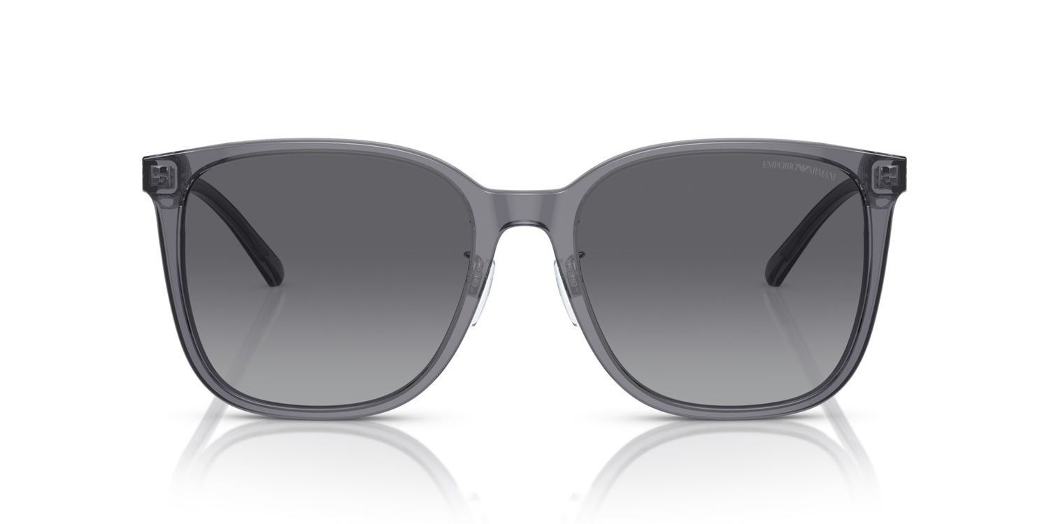 Occhiali da sole Emporio Armani EA 4206D (5029T3) colore grigio trasparente lucido forma quadrato lenti polar grigia sfumata