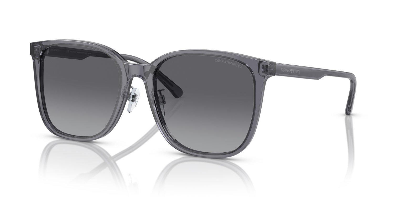 Occhiali da sole Emporio Armani EA 4206D (5029T3) colore grigio trasparente lucido forma quadrato lenti polar grigia sfumata