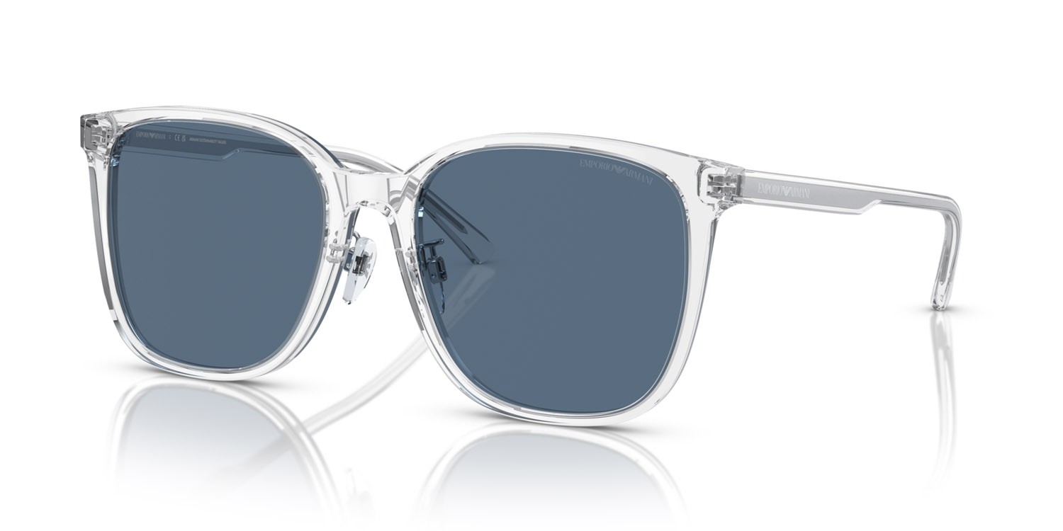 Sonnenbrillen Emporio Armani EA 4206D (589380) farbe crystal brillante form quadratisch gläser blu scuro