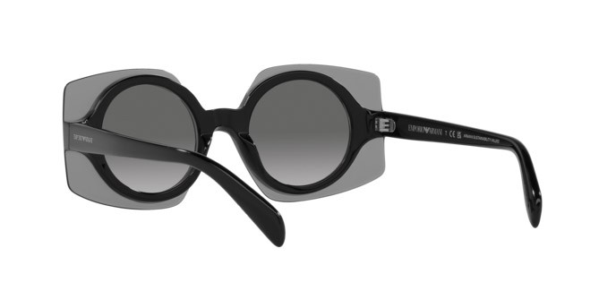 Sonnenbrillen Emporio Armani EA 4207 (602911) farbe black & top transparent grey form quadratisch gläser grigio sfumato