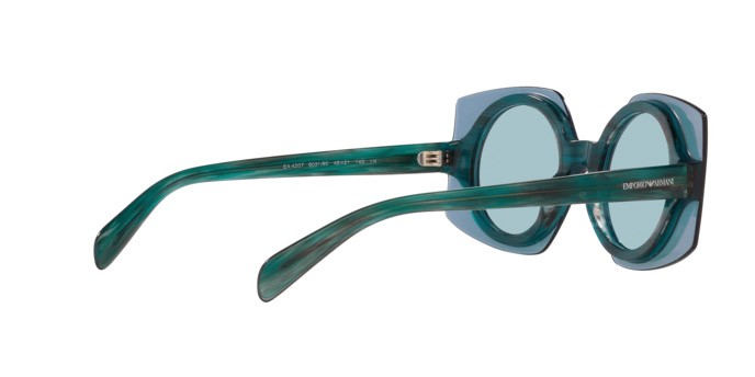 Sunglasses Emporio Armani EA 4207 (603180) color blue top transparent blue shape square lenses azzurro