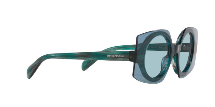 Sunglasses Emporio Armani EA 4207 (603180) color blue top transparent blue shape square lenses azzurro