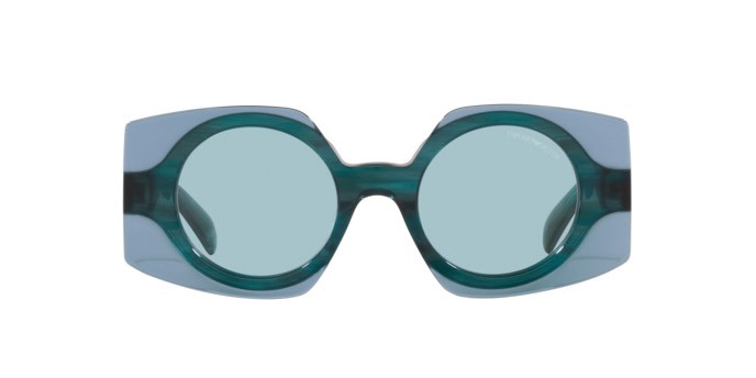Sunglasses Emporio Armani EA 4207 (603180) color blue top transparent blue shape square lenses azzurro