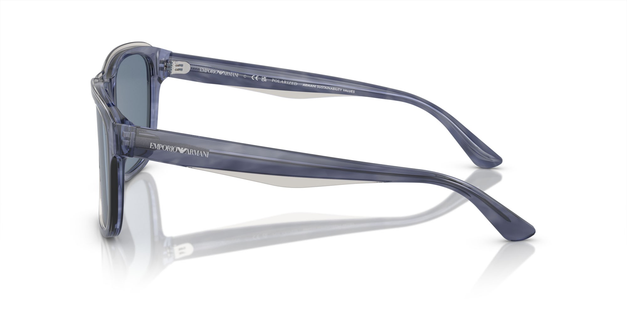 Sonnenbrillen Emporio Armani EA 4208 (605480) farbe blu lucido/fumo top form quadratisch gläser blu scuro