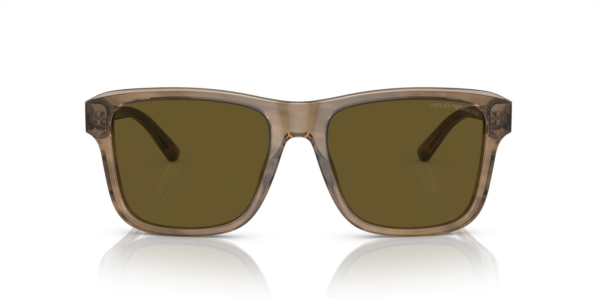 Occhiali da sole Emporio Armani EA 4208 (605573) colore verde lucido/marrone top forma quadrato lenti marrone scuro