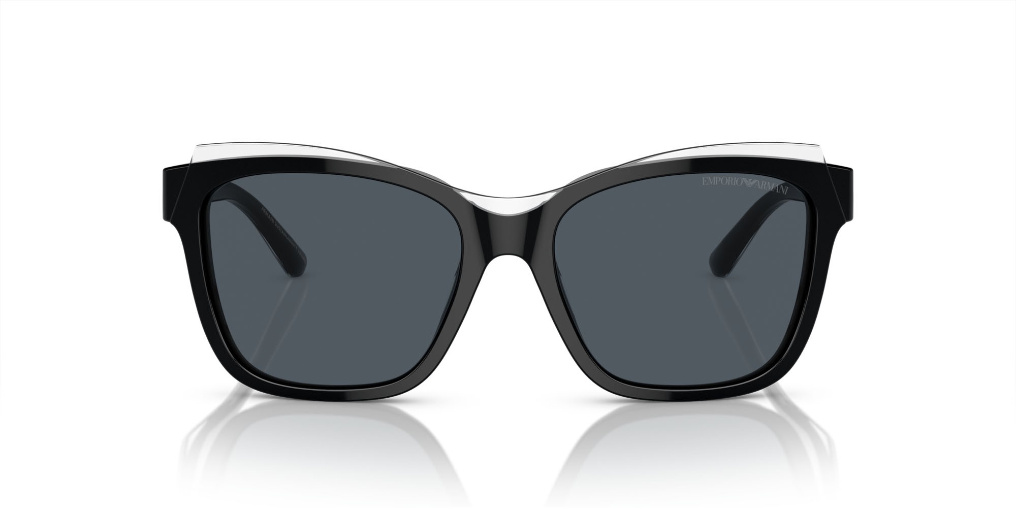 Sonnenbrillen Emporio Armani EA 4209 (605187) farbe nero lucido/cristallo top form quadratisch gläser grigio scuro