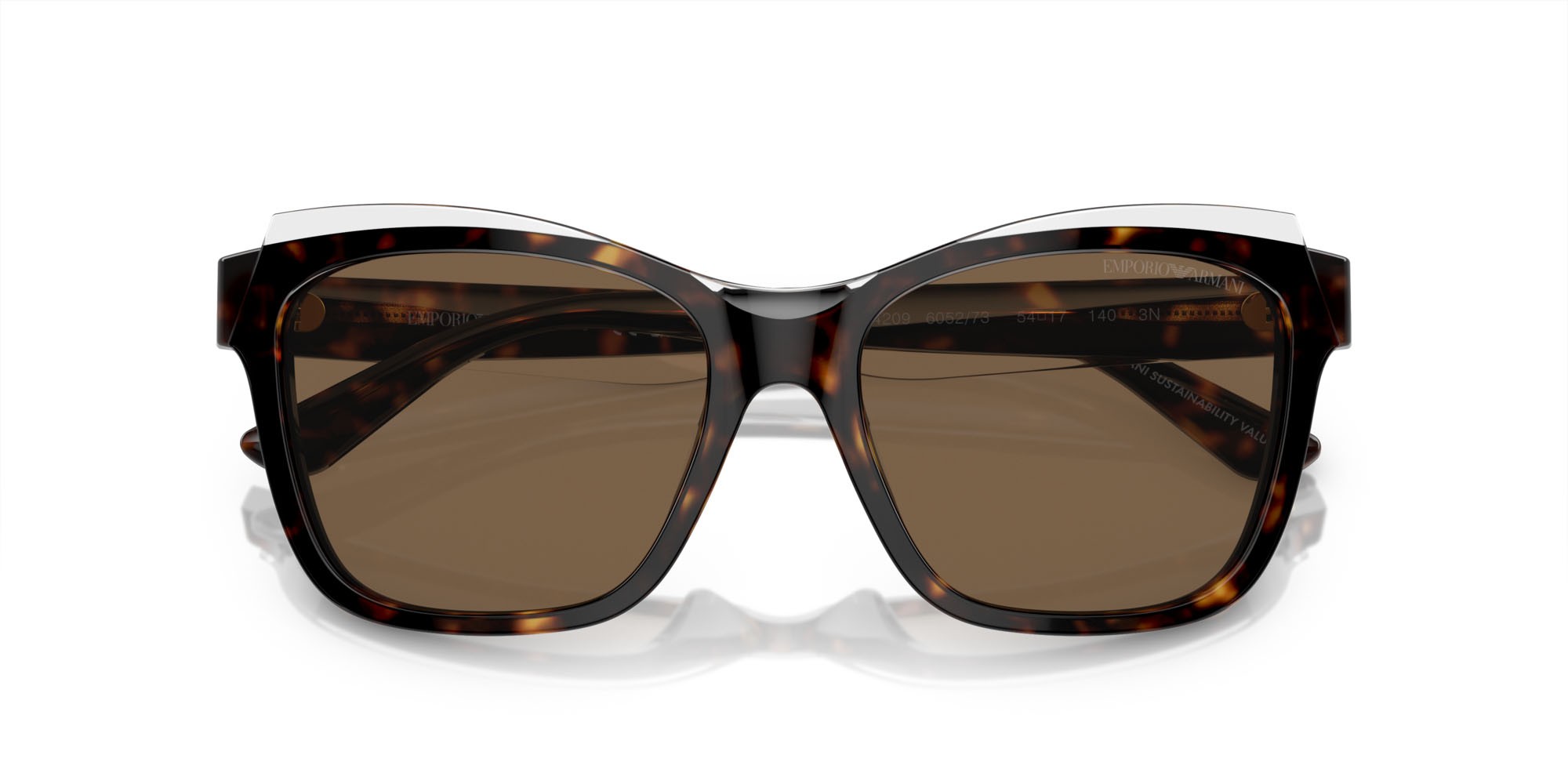 Sonnenbrillen Emporio Armani EA 4209 (605273) farbe havana lucido/cristallo top form quadratisch gläser marrone scuro