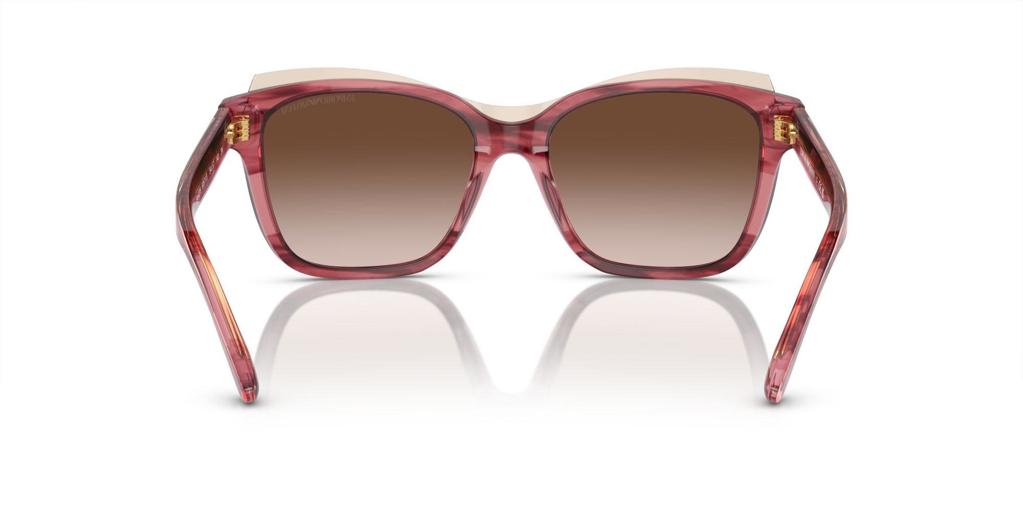 Sunglasses Emporio Armani EA 4209 (605713) color bordeaux lucido/marrone chiaro top shape square lenses marrone sfumato