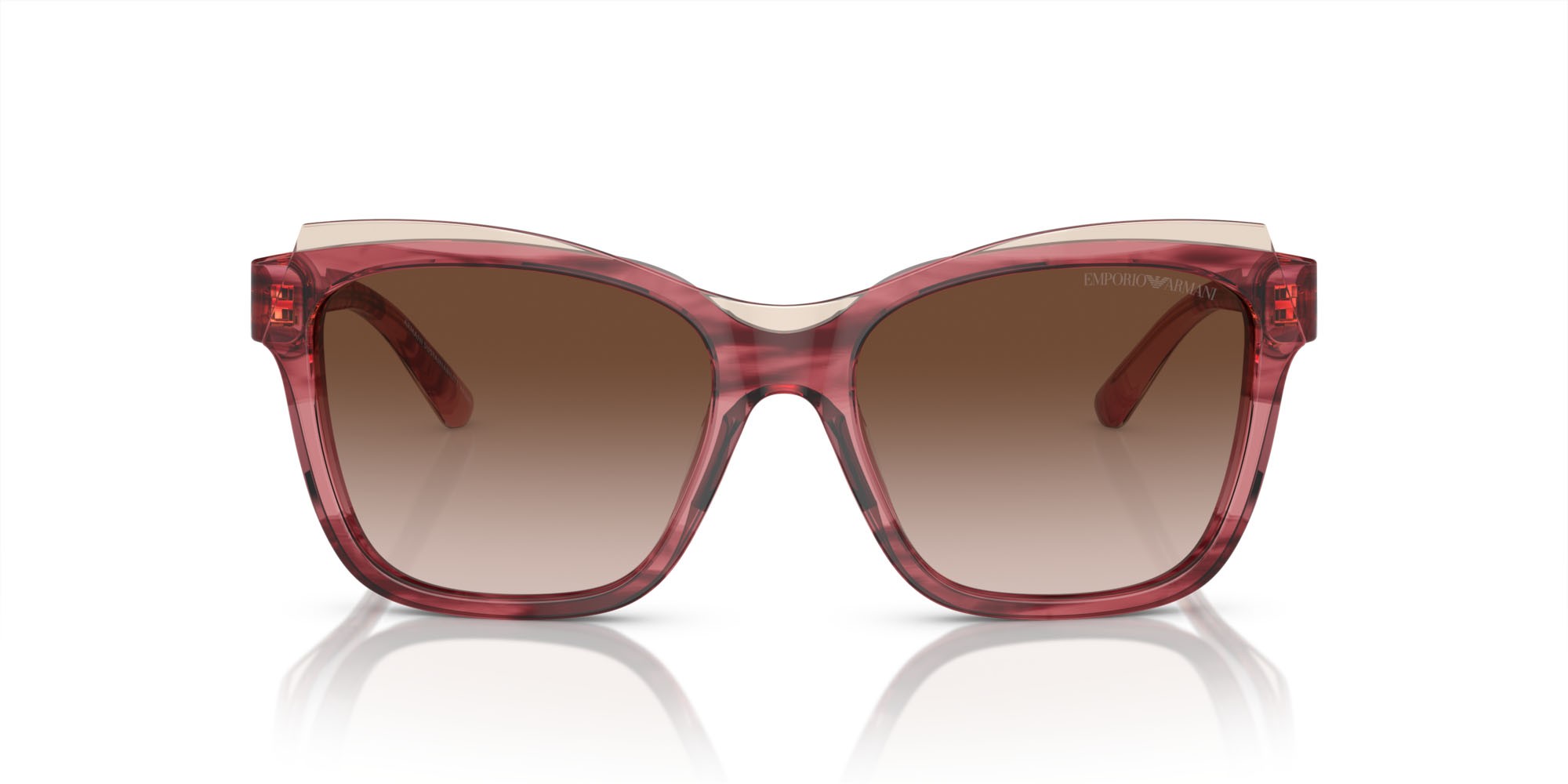 Sunglasses Emporio Armani EA 4209 (605713) color bordeaux lucido/marrone chiaro top shape square lenses marrone sfumato