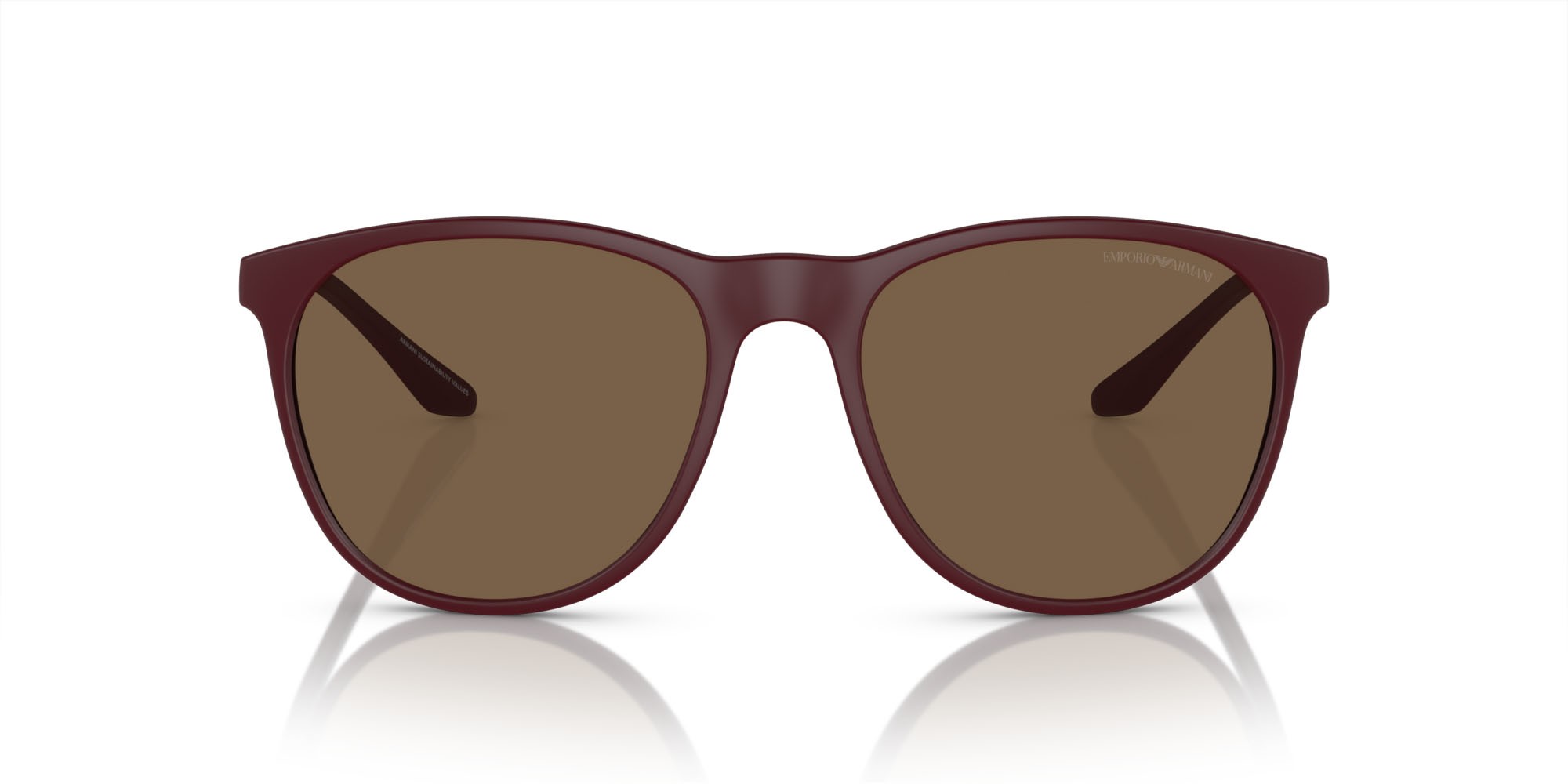 Occhiali da sole Emporio Armani EA 4210 (526173) colore bordeaux opaco forma pantos lenti marrone scuro