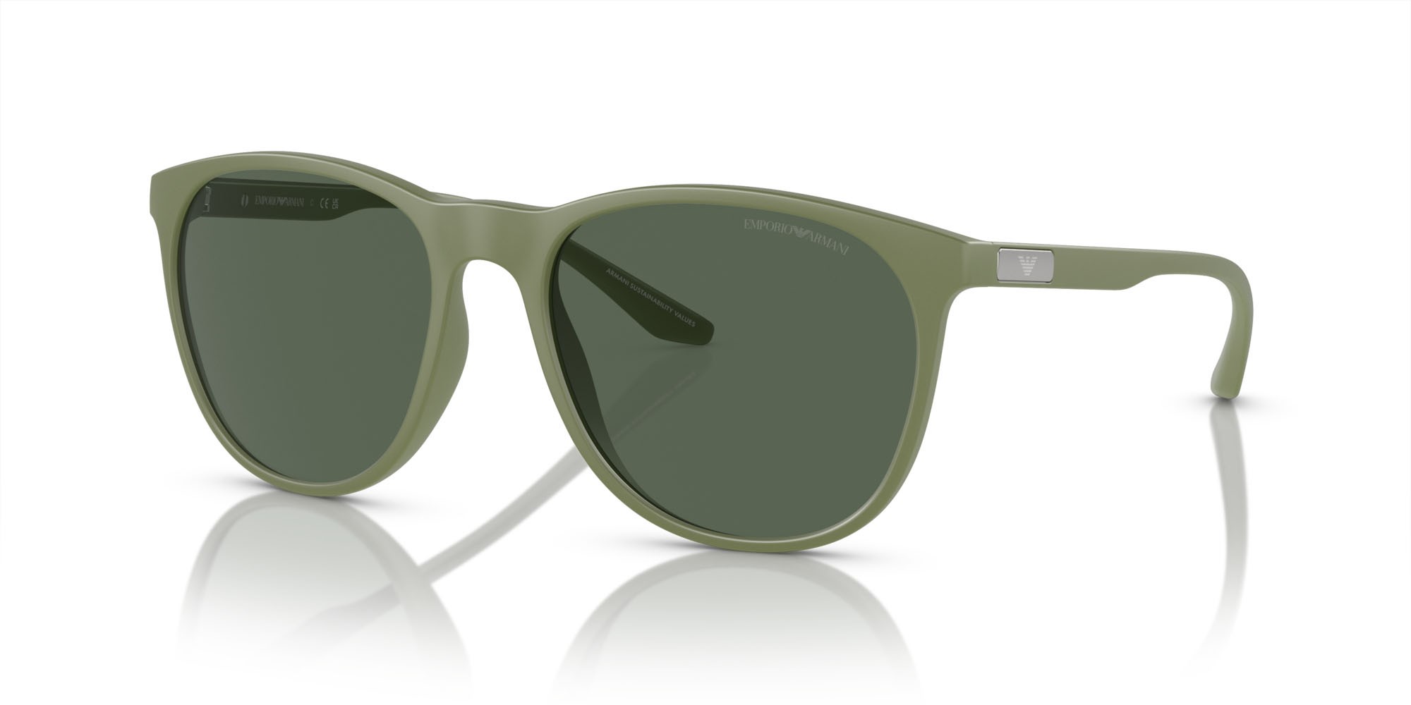 Sonnenbrillen Emporio Armani EA 4210 (542471) farbe verde salvia opaco form pantos gläser verde scuro