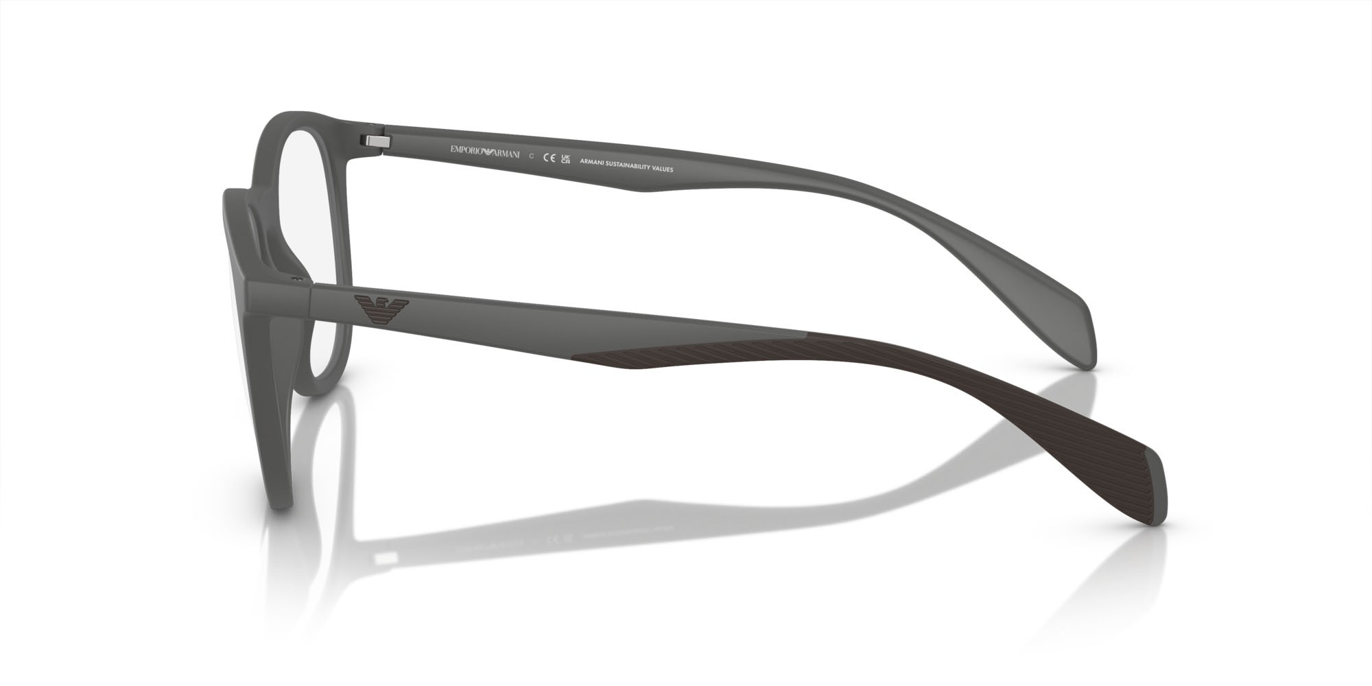 Eyeglasses Emporio Armani EA 4211 (51261W) + Clip on color grigio opaco shape pantos lenses trasparente