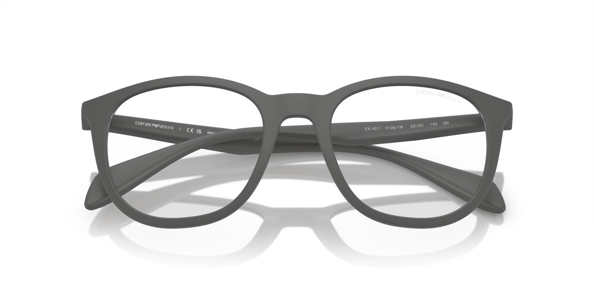 Eyeglasses Emporio Armani EA 4211 (51261W) + Clip on color grigio opaco shape pantos lenses trasparente