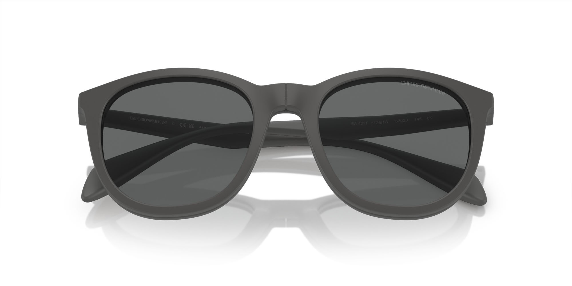 Eyeglasses Emporio Armani EA 4211 (51261W) + Clip on color grigio opaco shape pantos lenses trasparente