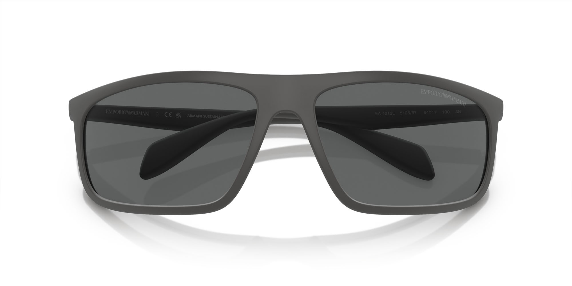 Sonnenbrillen Emporio Armani EA 4212U (512687) farbe grigio opaco/marrone gomma form aviator gläser grigio scuro