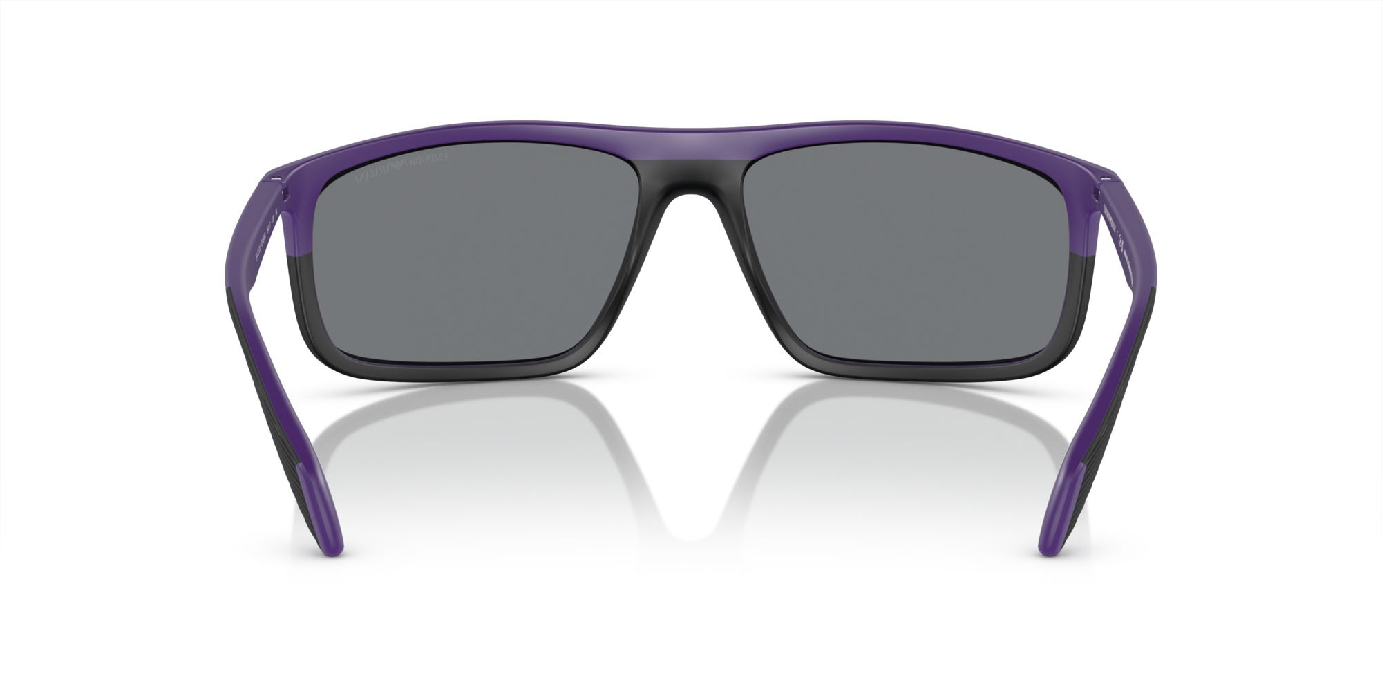 Occhiali da sole Emporio Armani EA 4212U (52466Q) colore viola opaco/nero gomma forma aviator lenti grigio scuro specchiato rosso