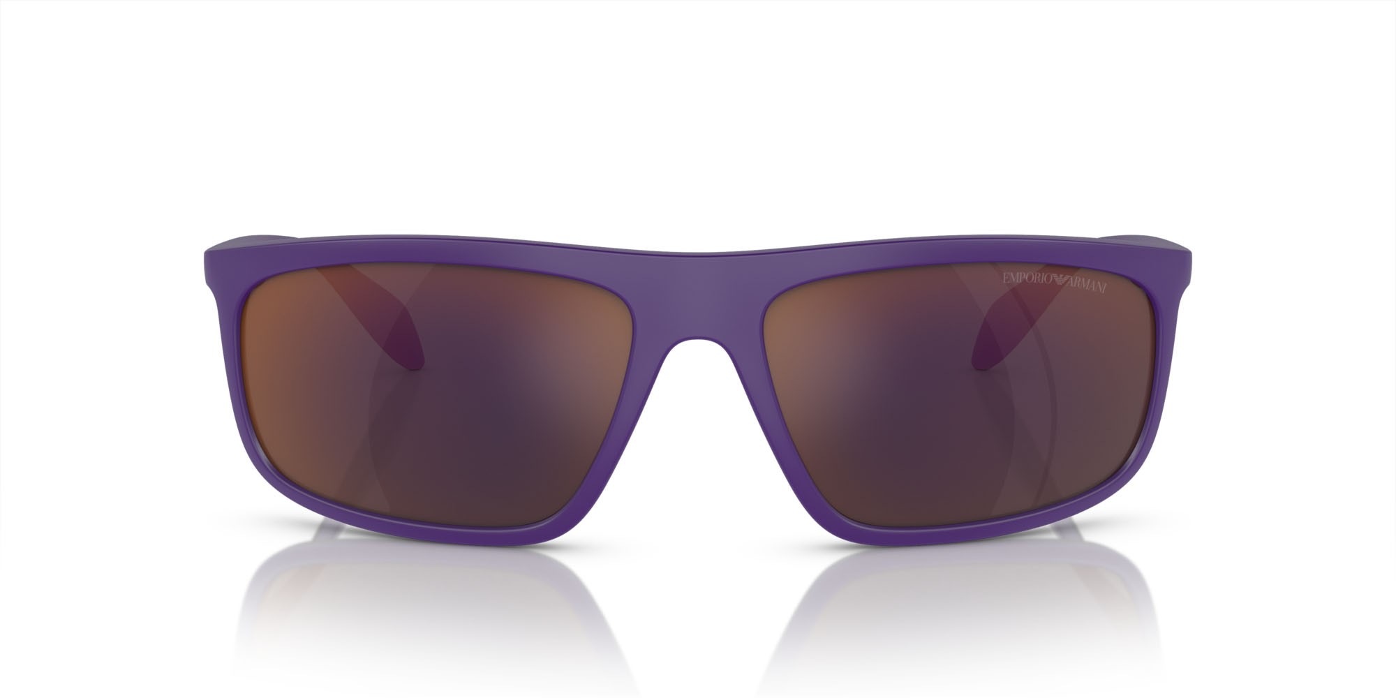 Occhiali da sole Emporio Armani EA 4212U (52466Q) colore viola opaco/nero gomma forma aviator lenti grigio scuro specchiato rosso