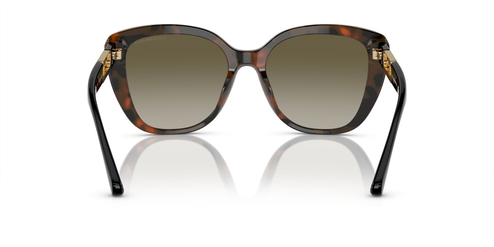 Sunglasses Emporio Armani EA 4214U (60608E) color rosso havana lucido shape butterfly lenses verde sfumato