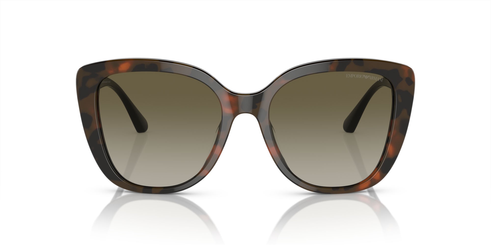 Sunglasses Emporio Armani EA 4214U (60608E) color rosso havana lucido shape butterfly lenses verde sfumato