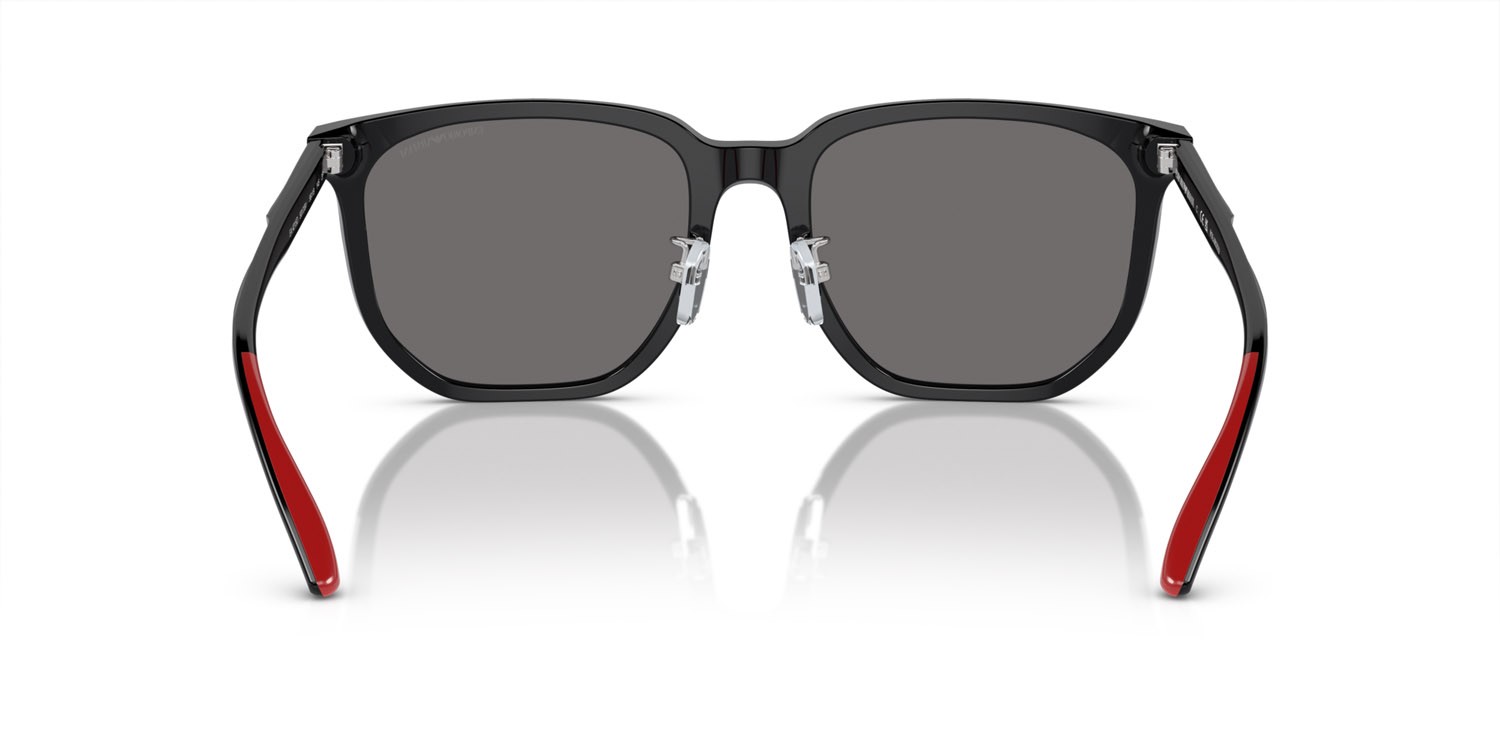 Sunglasses Emporio Armani EA 4215D (501781) color nero lucido shape square lenses polarized grigio scuro