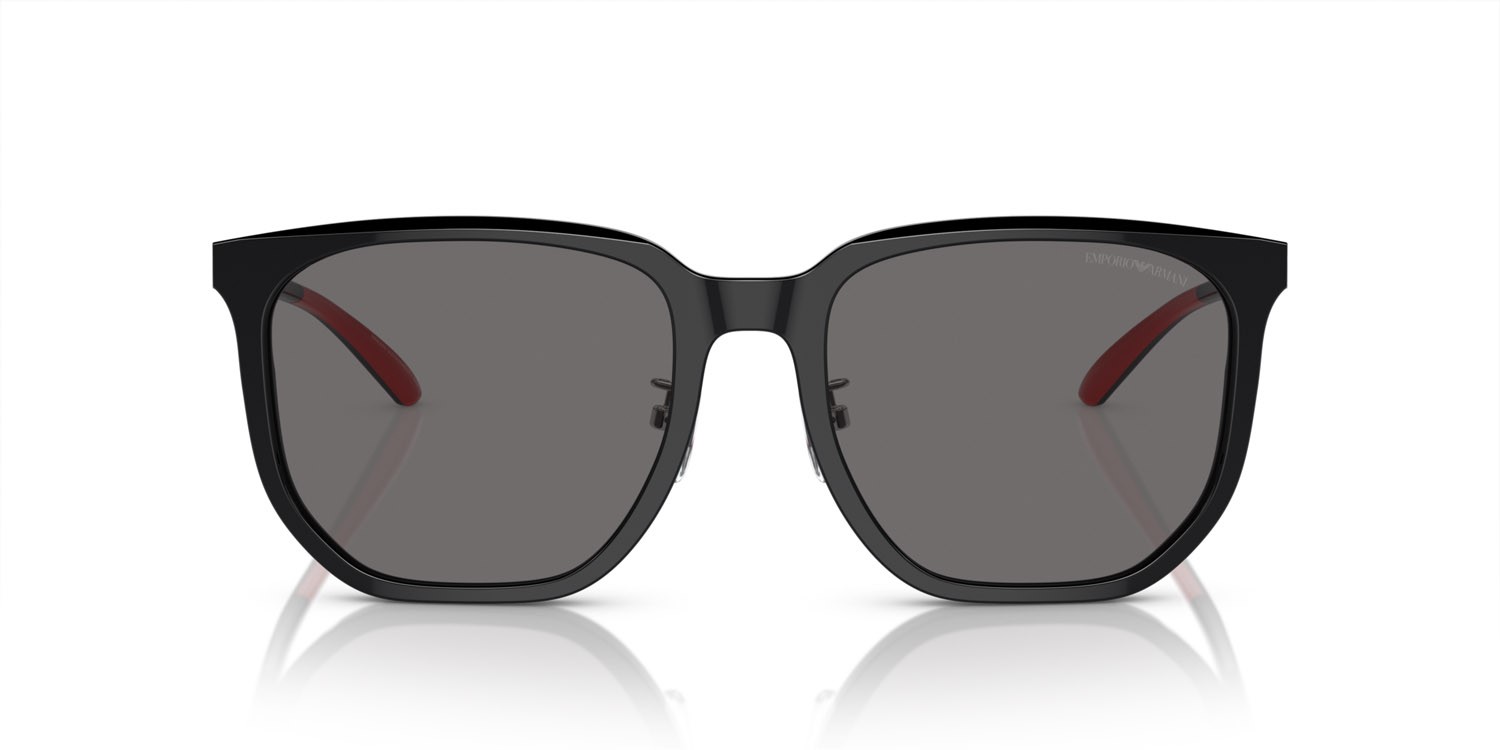 Sunglasses Emporio Armani EA 4215D (501781) color nero lucido shape square lenses polarized grigio scuro