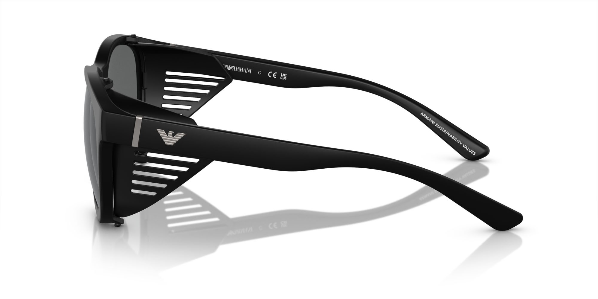 Sonnenbrillen Emporio Armani EA 4216U (500187) farbe nero opaco form quadratisch gläser grigio scuro