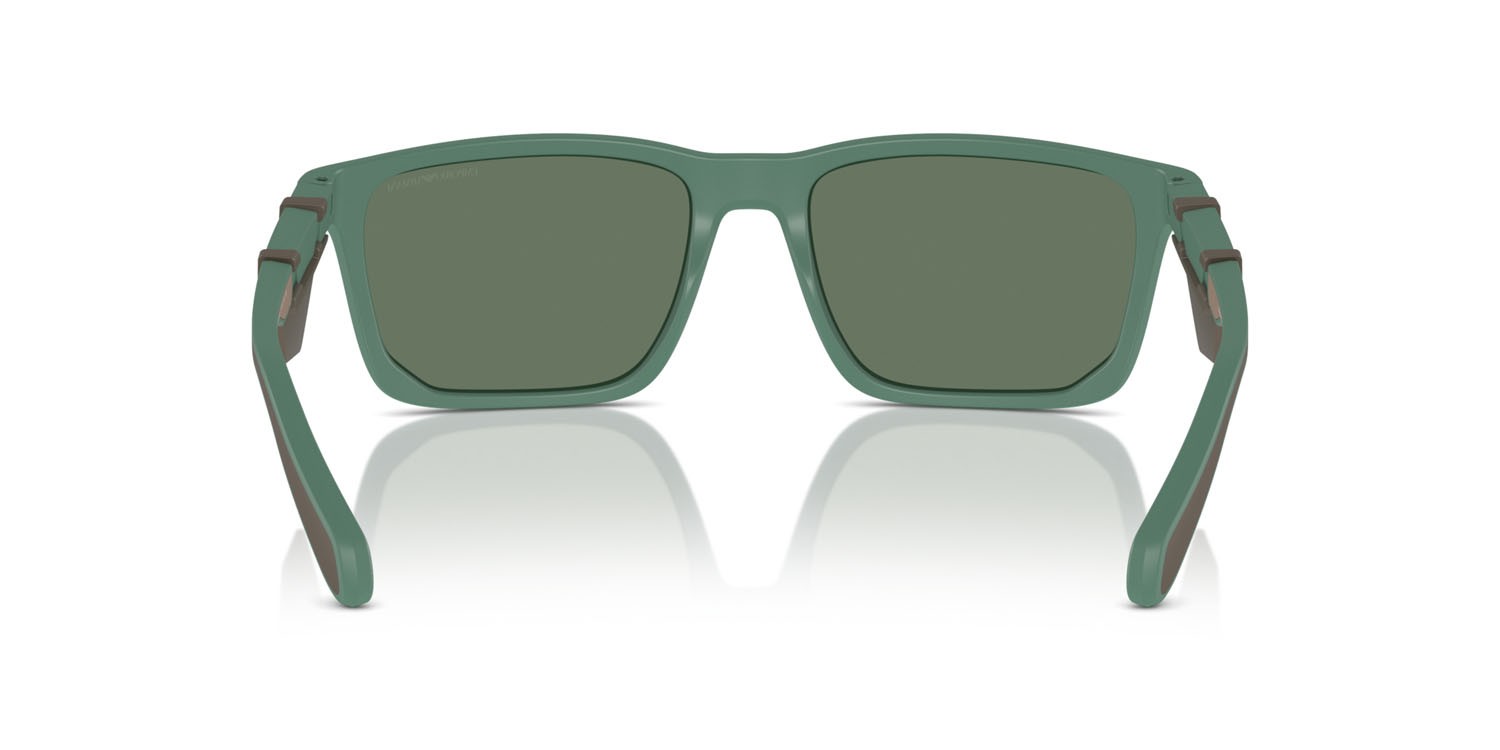 Occhiali da sole Emporio Armani EA 4219 (610276) colore matte alpine green forma rettangolare lenti verde scuro