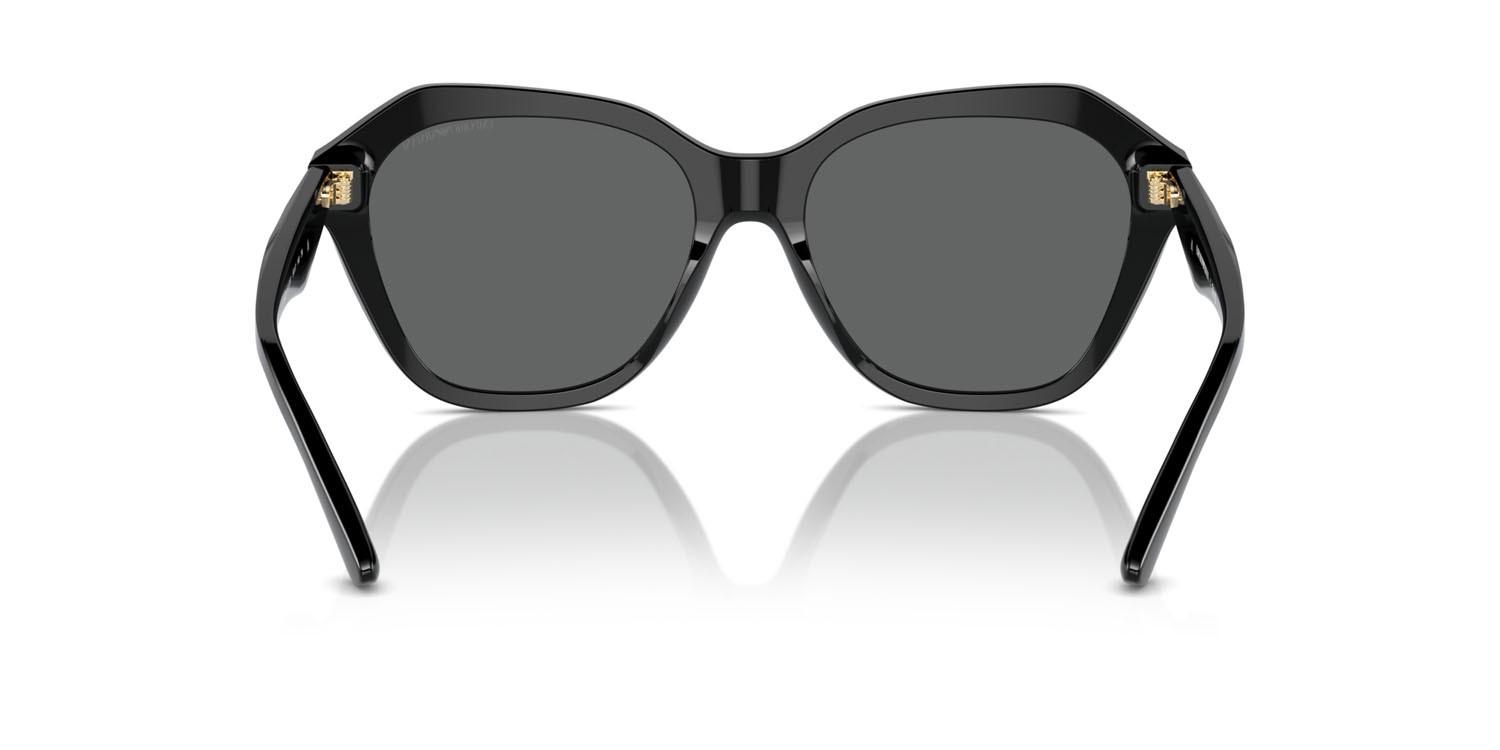 Sunglasses Emporio Armani EA 4221 (501787) color nero lucido shape irregular lenses grigio scuro